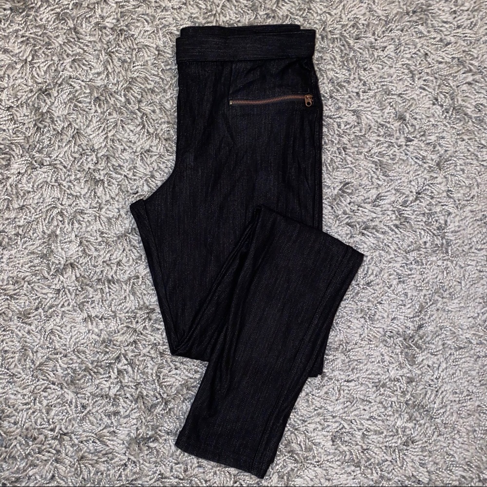HUE Washed Black Moto Leggings